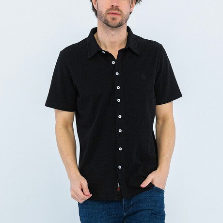 Derek Short Sleeve Button Up // Black (S)