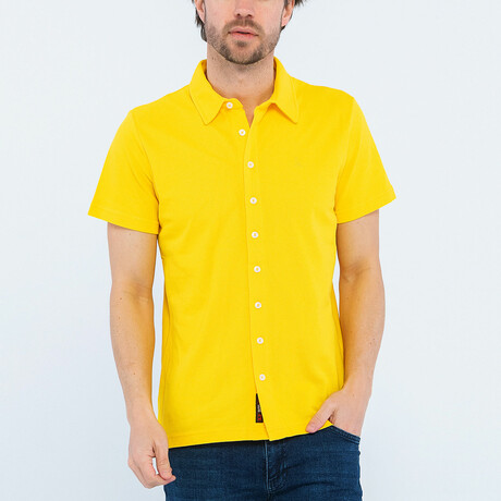 Jamison Short Sleeve Button Up // Mustard (S)