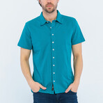 Evan Short Sleeve Button Up // Oil (M)