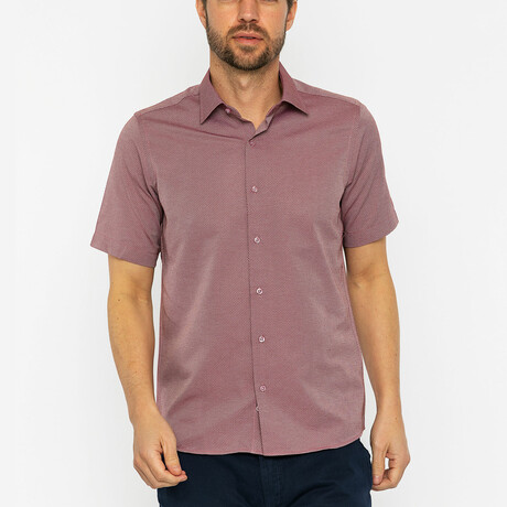 Diego Short Sleeve Button Up // Bordeaux (S)