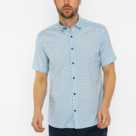 Isaac Short Sleeve Button Up // Blue (S)