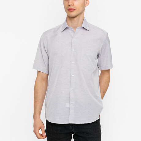 Owen Short Sleeve Button Up // Lilac (S)