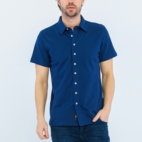 Dante Short Sleeve Button Up // Navy (S)