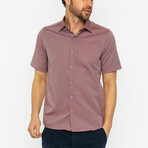 Diego Short Sleeve Button Up // Bordeaux (L)