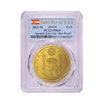 2022-M 1 Ounce Spanish Gold Doubloon // Toro (Bull) // Reverse Proof // PCGS Certified PR69 First Day of Issue