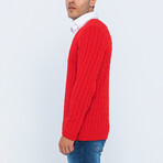 V-Neck Pullover // Red (L)