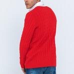V-Neck Pullover // Red (L)