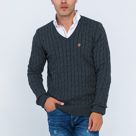 Oscar V-Neck Pullover // Granit (S)