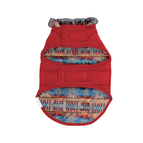 Pendleton Puffer Dog Coat // Red (X-Small)