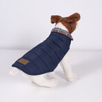 Pendleton Puffer Dog Coat // Navy (X-Small)