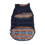 Pendleton Puffer Dog Coat // Navy (X-Small)