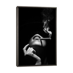 Woman Smoking A Cigar by Johan Swanepoel (26"H x 18"W x 0.75"D)