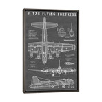B-17 Vintage Bomber Airplane | Black by Action Blueprints (26"H x 18"W x 0.75"D)