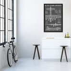 B-17 Vintage Bomber Airplane | Black by Action Blueprints (26"H x 18"W x 0.75"D)