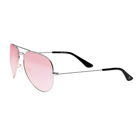 Honupu Polarized Sunglasses // Silver Frame + Pink Lens