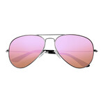 Honupu Polarized Sunglasses // Silver Frame + Pink Lens