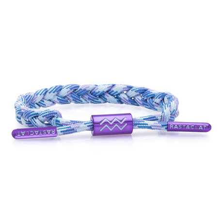 Aquarius  + Card Braided Bracelet // Blue + Purple