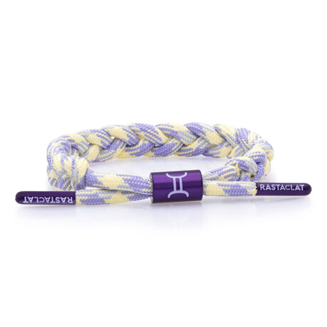Gemini  + Card Braided Bracelet // Purple + Cream