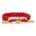 Year Of The Snake  + Card Braided Bracelet // Red + Gold
