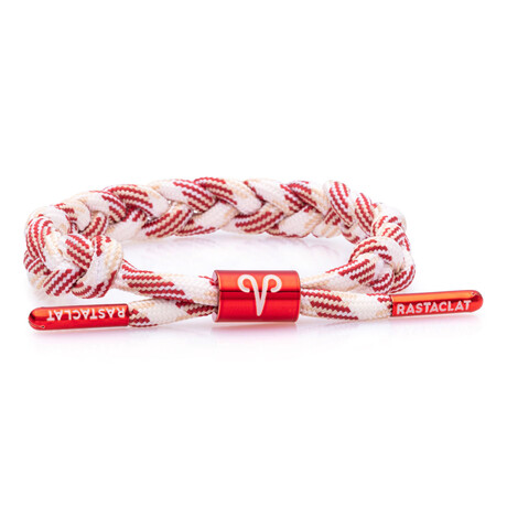 Aries  + Card Braided Bracelet // Red + White