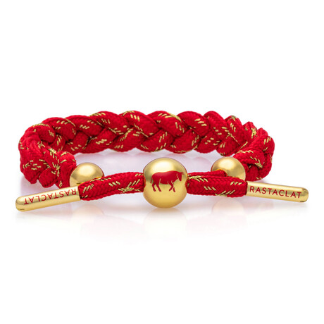 Year Of The Ox  + Card Braided Bracelet // Red + Gold