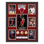 Michael Jordan Framed Chicago Bulls 6x Champ Gold Coin Collage