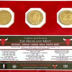 Michael Jordan Framed Chicago Bulls 6x Champ Gold Coin Collage