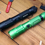 LED Rechargeable Flashlight + Power Bank // Green