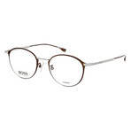 Hugo Boss // Men's Round Optical Frames // Silver-Brown