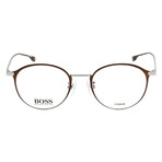 Hugo Boss // Men's Round Optical Frames // Silver-Brown