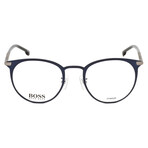 Hugo Boss // Men's Round Optical Frames // Matte Navy