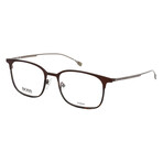 Hugo Boss // Men's Square Optical Frames // Brown Havana