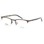 HUGO // Men's Half-Rim Optical Frames // Matte Brown