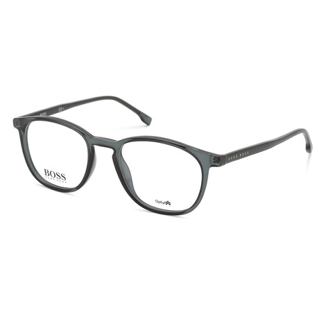 Hugo Boss // Men's Rounded Optical Frames // Crystal Gray