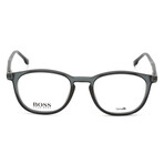 Hugo Boss // Men's Rounded Optical Frames // Crystal Gray