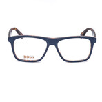 Hugo Boss // Men's Square Optical Frames // Navy-Havana Orange