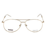 HUGO // Men's Round Aviator Optical Frames // Gold