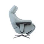 Luna // Power Pedestal Recliner with Headrest (Capri White)