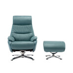 Adler // Pedestal Recliner + Ottoman (Capri Blue)