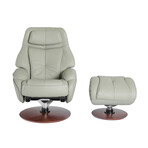 Marjon // Pedestal Recliner + Ottoman (Capri Tobacco)