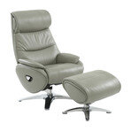 Adler // Pedestal Recliner + Ottoman (Capri Blue)