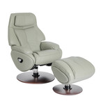 Marjon // Pedestal Recliner + Ottoman (Capri Tobacco)