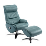 Adler // Pedestal Recliner + Ottoman (Capri Blue)