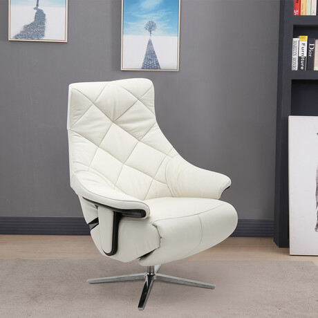 Luna // Power Pedestal Recliner with Headrest (Capri White)