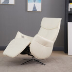 Ardon // Power Pedestal Recliner with Headrest (Capri White)