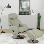 Marjon // Pedestal Recliner + Ottoman (Capri Tobacco)