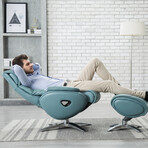 Adler // Pedestal Recliner + Ottoman (Capri Blue)