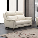 Kester // Loveseat with Power Recline + Power Headrest (Laurel Cream)