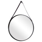 Leather Strap Round Mirror