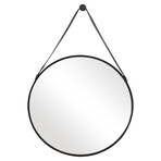 Leather Strap Round Mirror